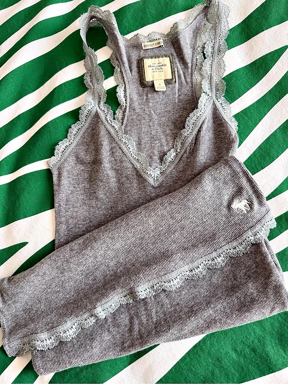 Abercrombie & Fitch Gray Lace Trim Cami